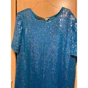 Jean‎ for Joseph LeBon Pracock Blue Sequin Top